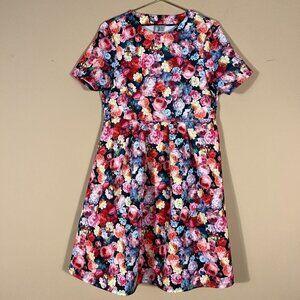 ASOS Scuba Knit Fit Floral Flare Dress
